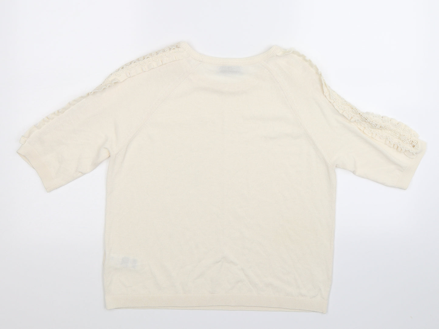 Marks and Spencer Womens White  Knit Pullover Jumper Size 12