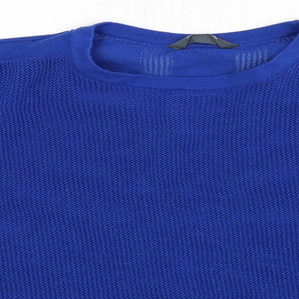 Marks and Spencer Womens Blue  Jersey Pullover Jumper Size 18