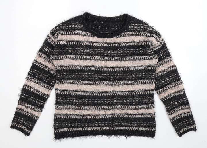 Apricot Womens Multicoloured Striped Knit Pullover Jumper Size M