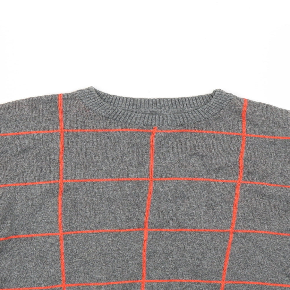M&S Boys Grey Check  Pullover Jumper Size 11-12 Years