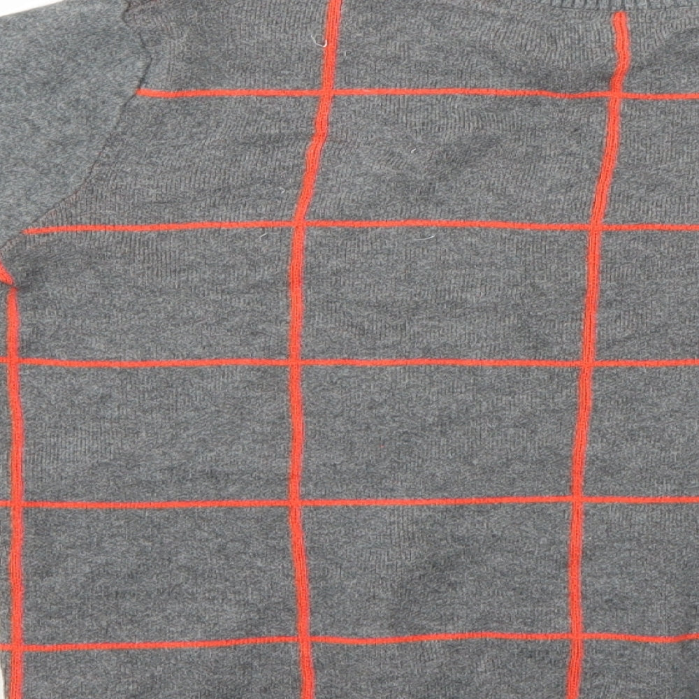 M&S Boys Grey Check  Pullover Jumper Size 11-12 Years