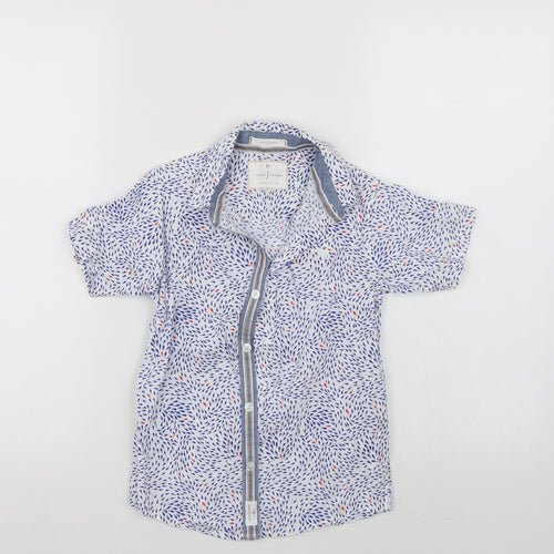 Jasper Conran Boys Blue Animal Print  Basic Button-Up Size 7 Years