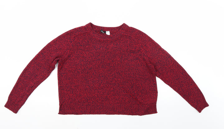 Divided Womens Red   Pullover Jumper Size L