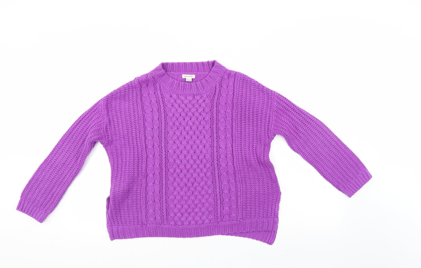 River Island Girls Purple Fair Isle  Pullover Jumper Size 9-10 Years
