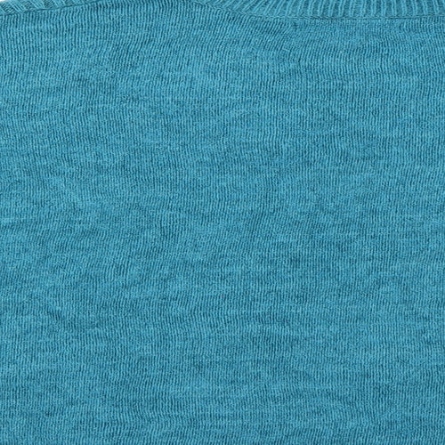 BM Collection Womens Blue Fair Isle  Pullover Jumper Size M