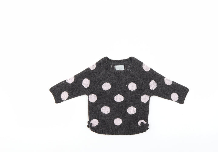 Primark Girls Black Polka Dot Pullover Jumper Size 3-6 Months