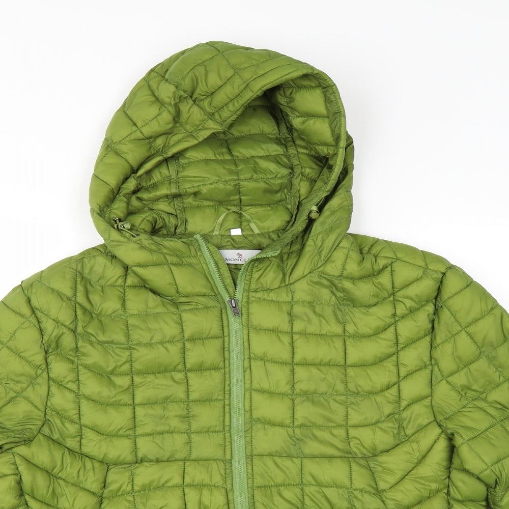 Moncler Womens Green   Quilted Coat Size M