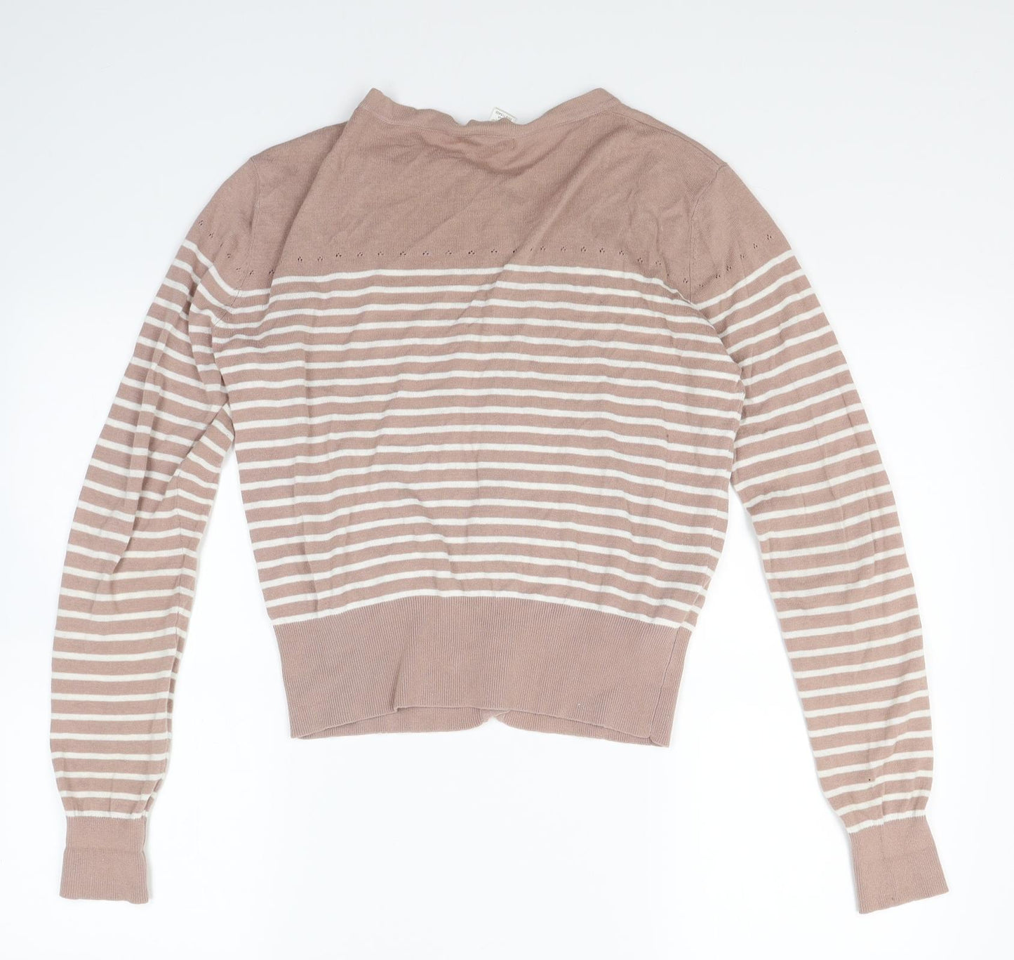 Mango Womens Brown Striped Knit Cardigan Jumper Size XL