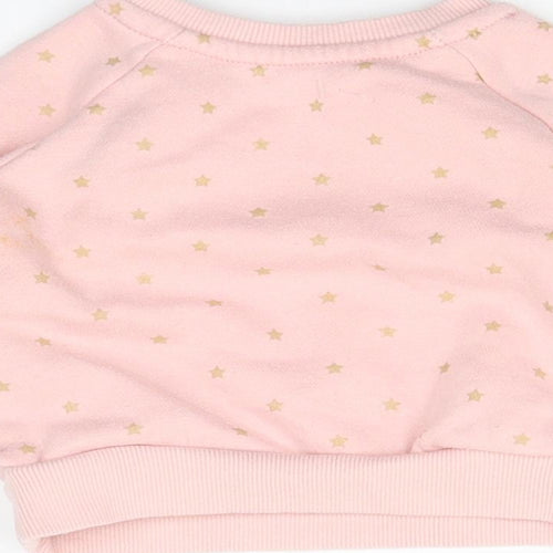 Primark Girls Pink Polka Dot  Pullover Jumper Size 3-6 Months  - stars
