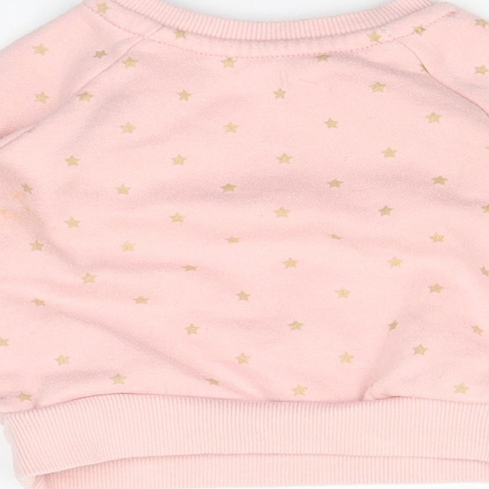 Primark Girls Pink Polka Dot  Pullover Jumper Size 3-6 Months  - stars