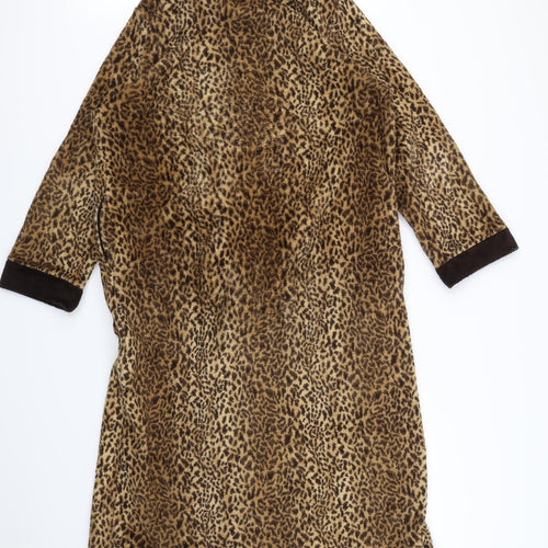 Preworn Womens Brown Animal Print  Babydoll Robe Size M