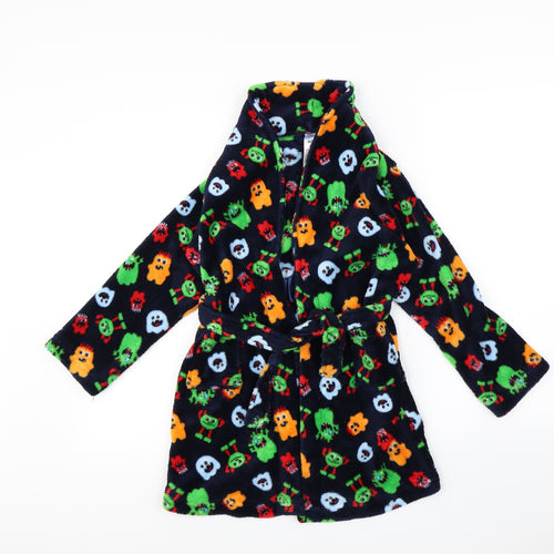 Preworn Boys Blue Spotted   Robe Size 6 Years