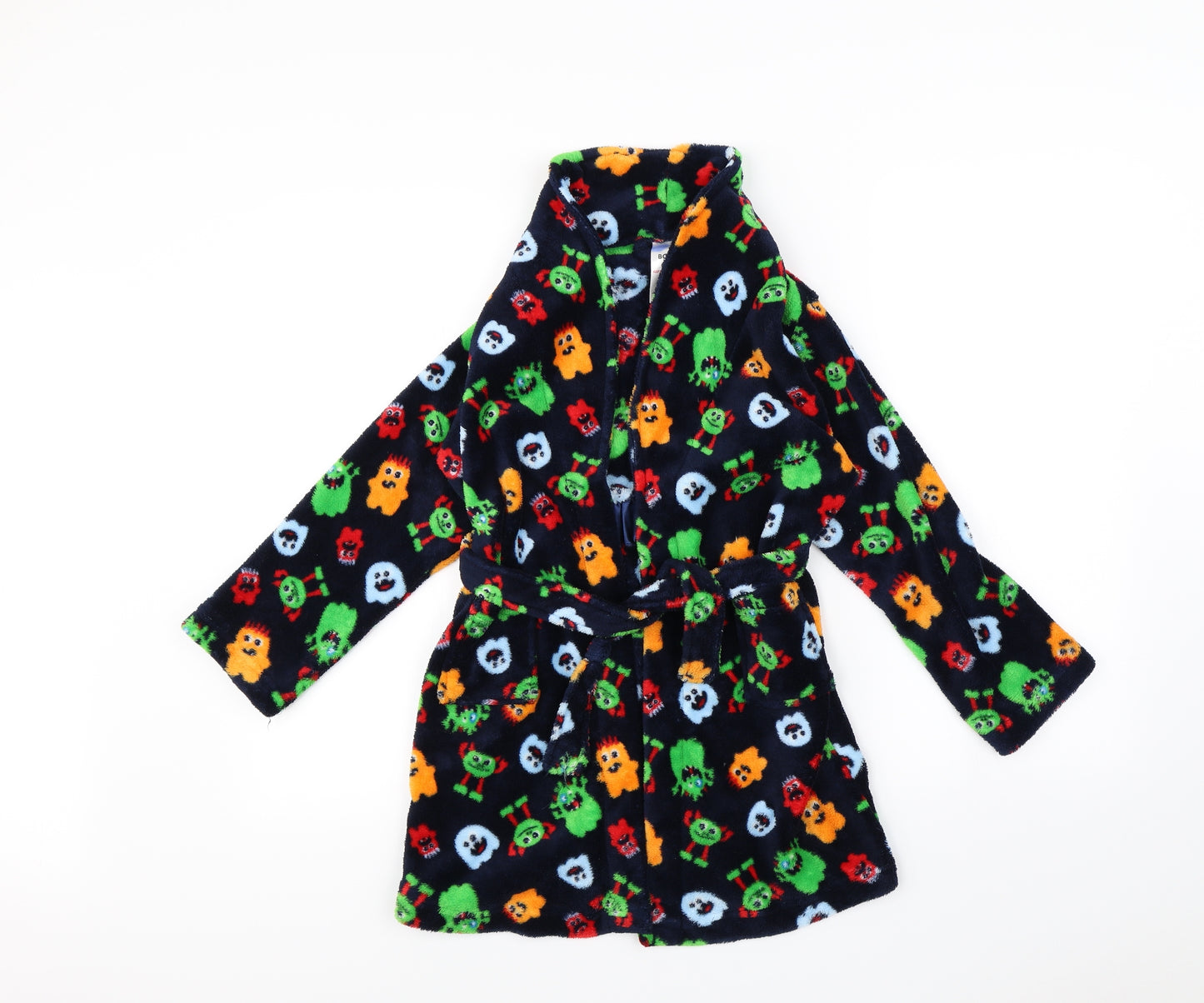 Preworn Boys Blue Spotted   Robe Size 6 Years