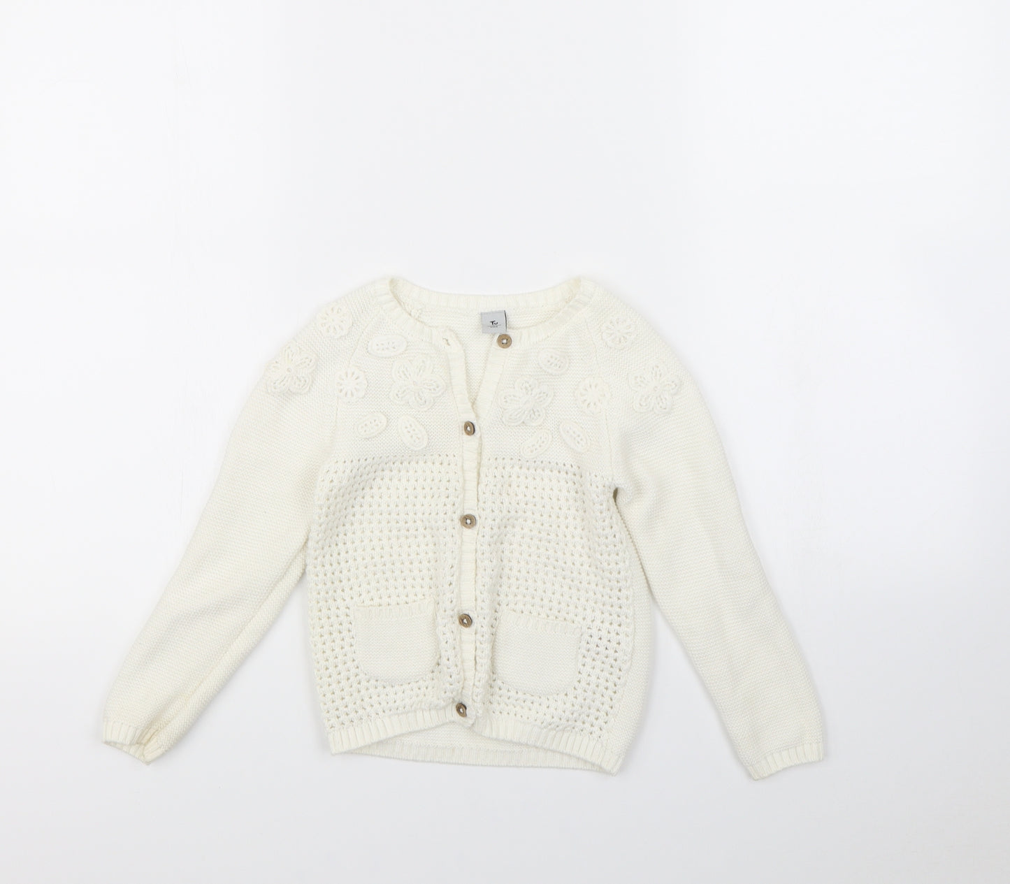 TU Girls White   Cardigan Jumper Size 2 Years