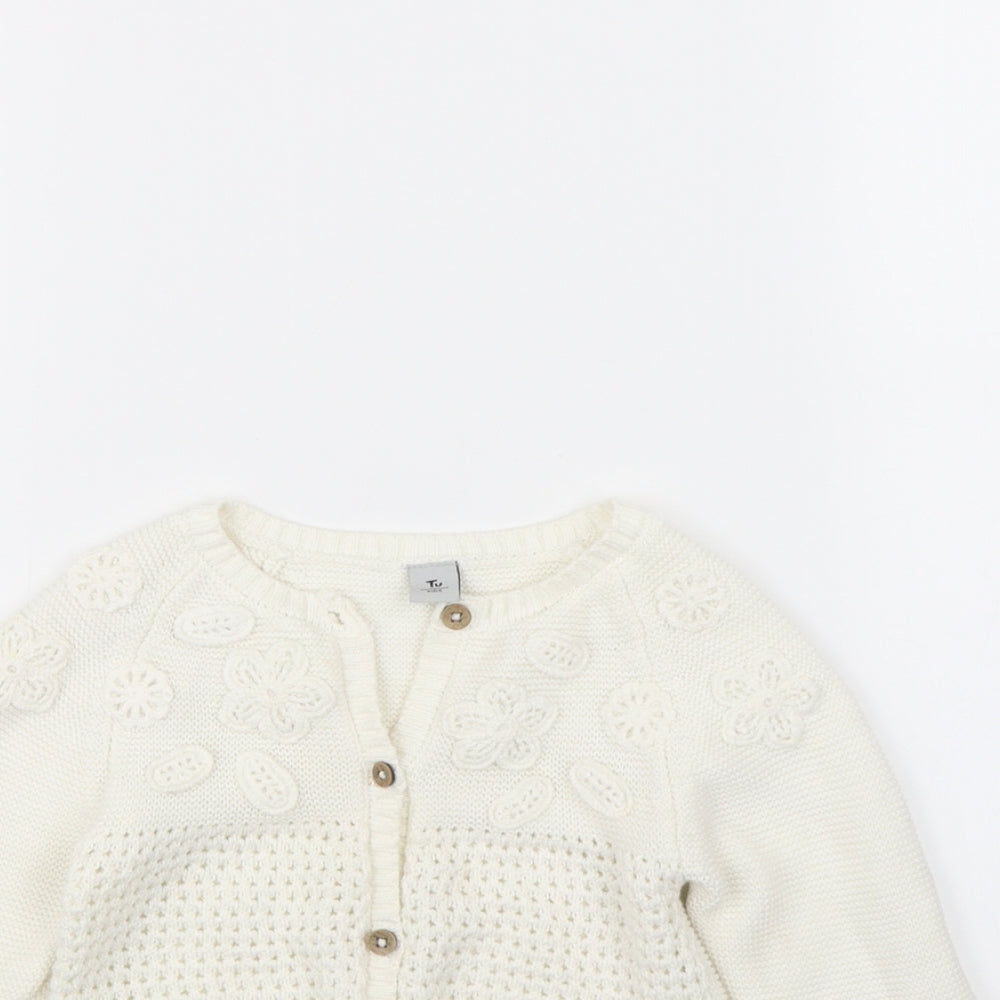 TU Girls White   Cardigan Jumper Size 2 Years