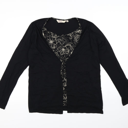 EWM Womens Black   Pullover Sweatshirt Size 14