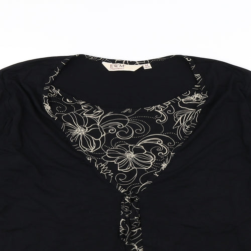 EWM Womens Black   Pullover Sweatshirt Size 14