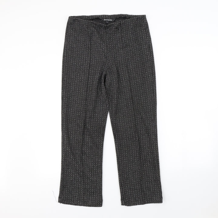 Bonmarché Womens Black Herringbone  Dress Pants Trousers Size 12 L25 in