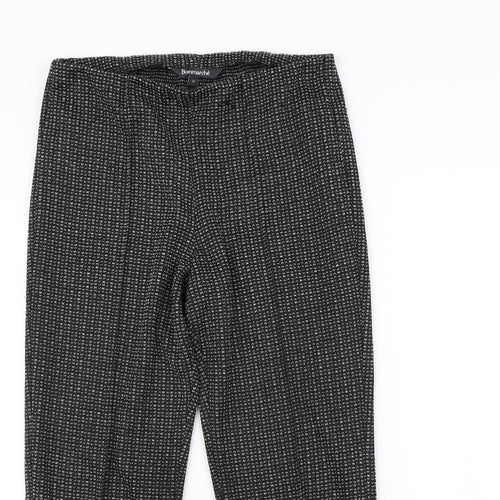 Bonmarché Womens Black Herringbone  Dress Pants Trousers Size 12 L25 in