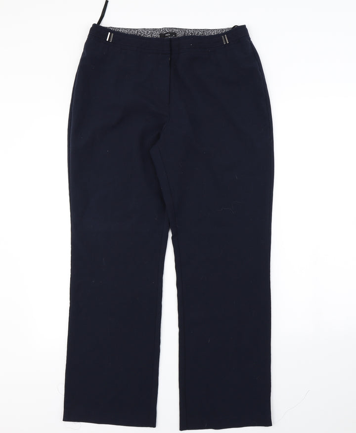 M&Co Womens Blue Dress Pants Trousers Size 14 L27 in