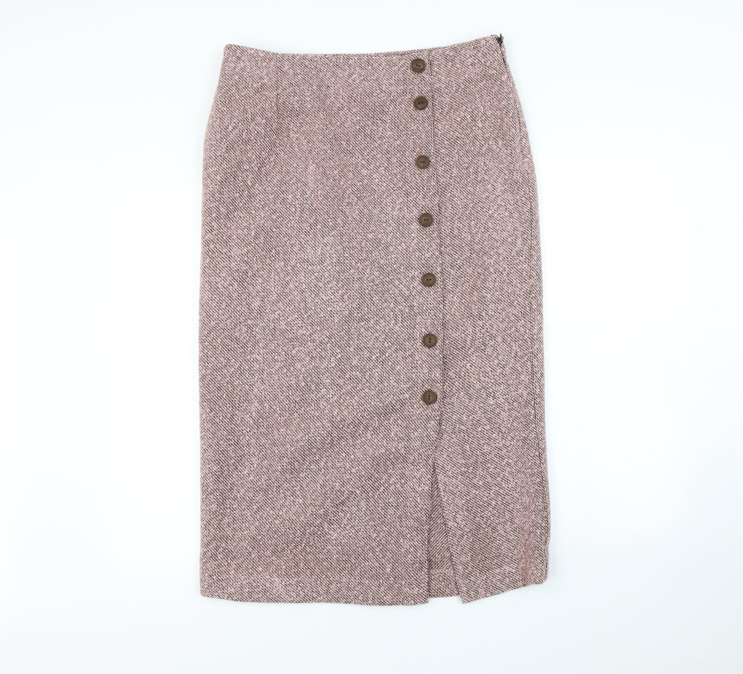 Laura Ashley Womens Pink Herringbone  Maxi Skirt Size 12