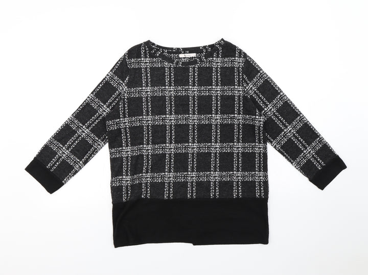 TU Womens Black Check  Pullover Jumper Size 10