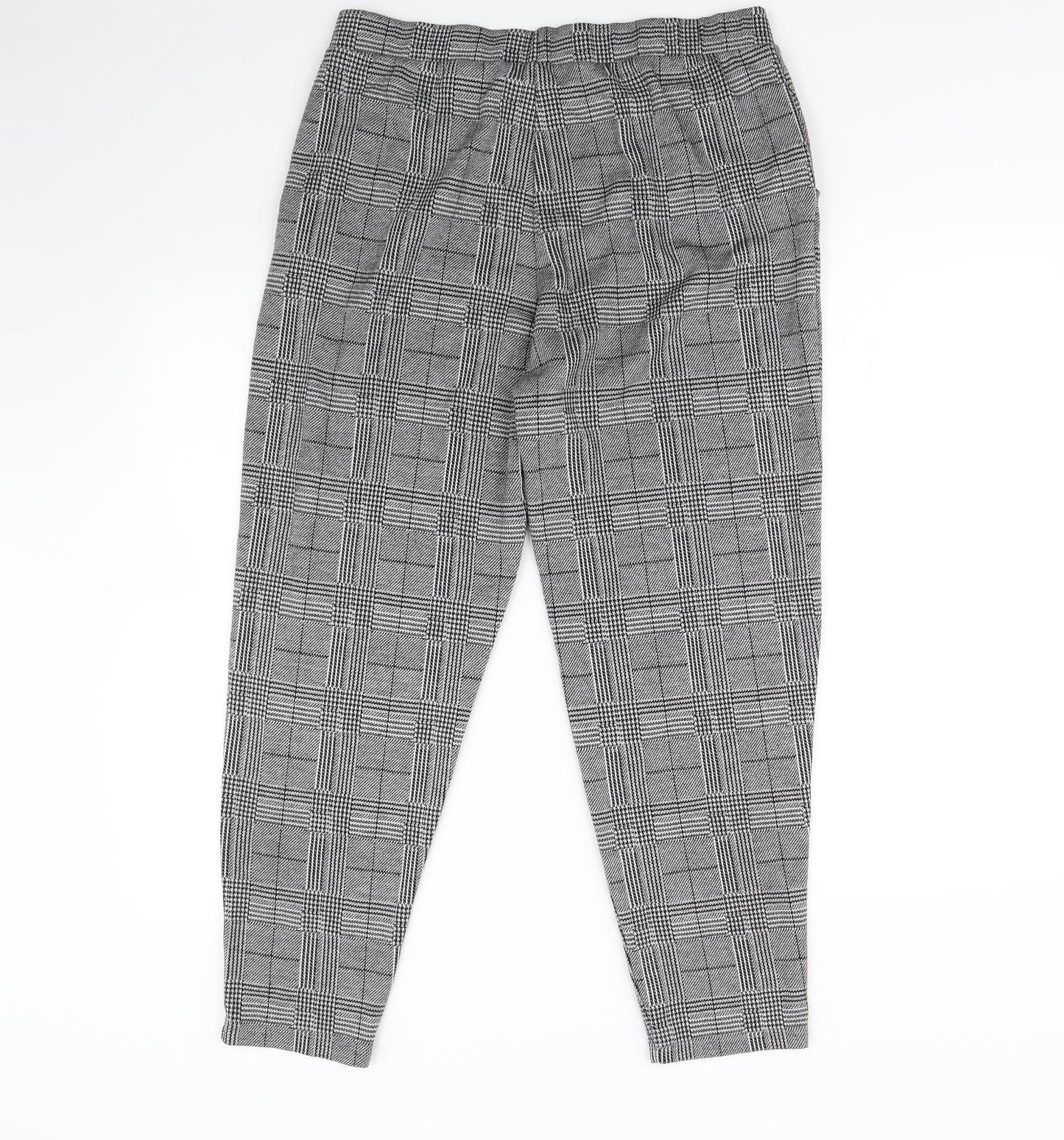 NEXT Womens Black Check  Dress Pants Trousers Size 14 L26 in