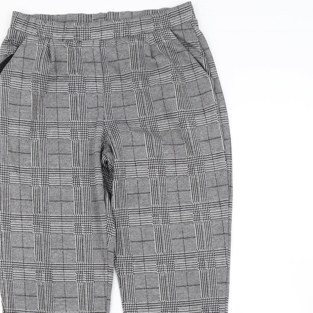 NEXT Womens Black Check  Dress Pants Trousers Size 14 L26 in