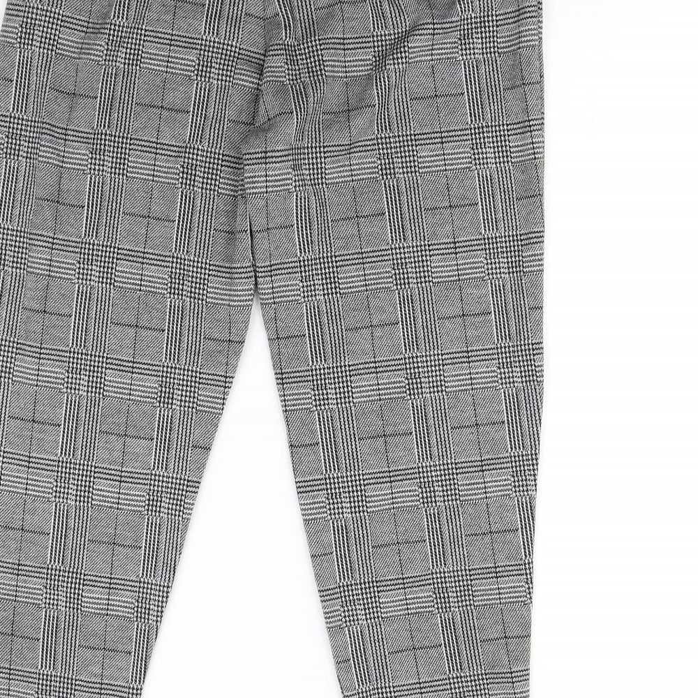 NEXT Womens Black Check  Dress Pants Trousers Size 14 L26 in