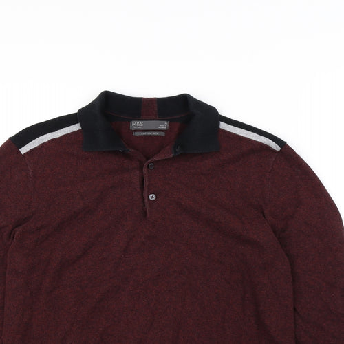 M&S Mens Red   Pullover Jumper Size M