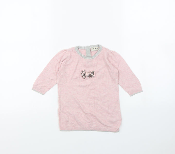 NEXT Baby Pink Pullover Jumper Size 6-9 Months