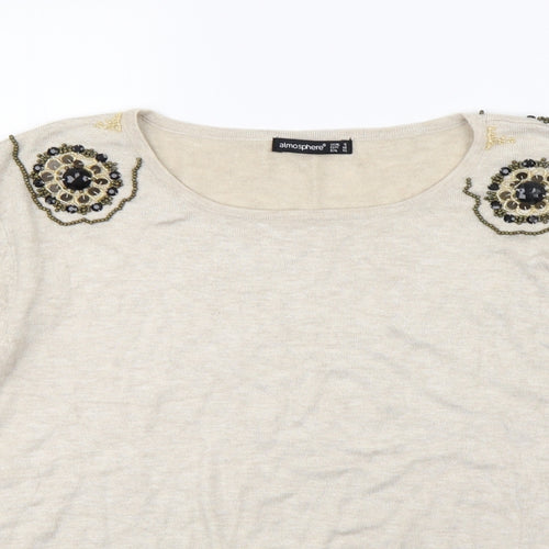 Atmosphere Womens Beige   Pullover Jumper Size 16