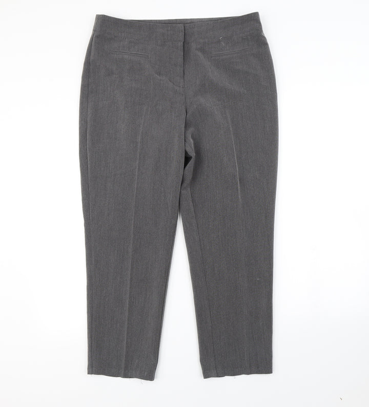 Mia Moda Womens Grey Dress Pants Trousers Size 14 L30 in