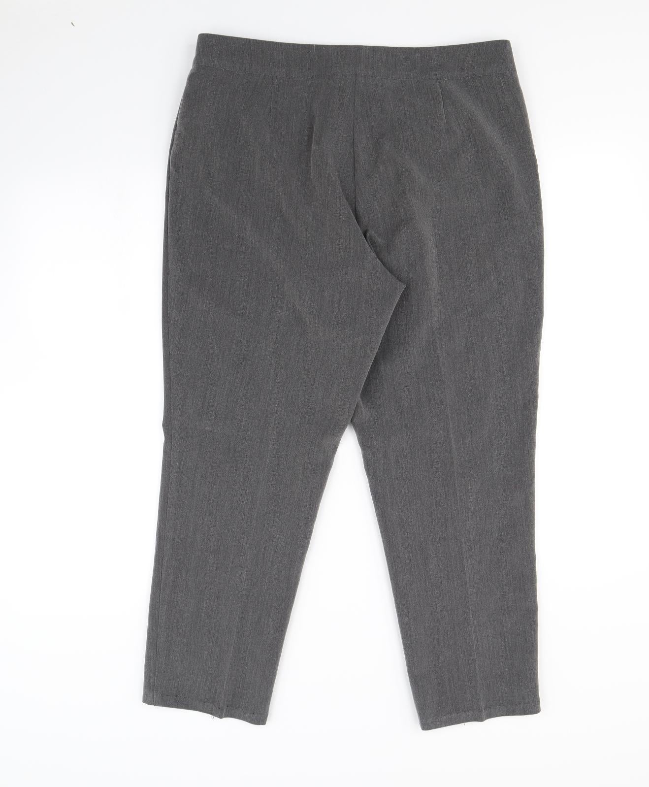 Mia Moda Womens Grey   Dress Pants Trousers Size 14 L30 in