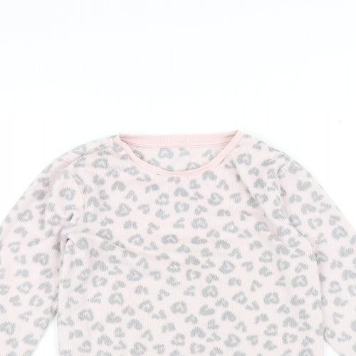 F&F Girls Pink Animal Print  Pullover Jumper Size 8-9 Years