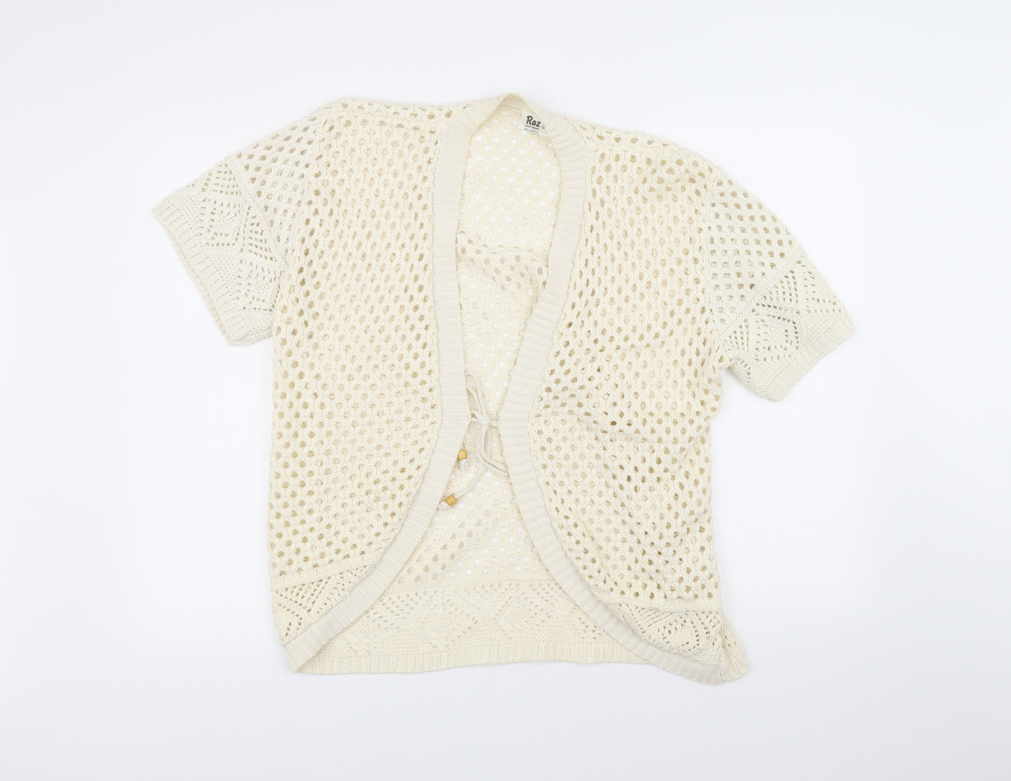 raz Womens White  Knit Cardigan Jumper One Size