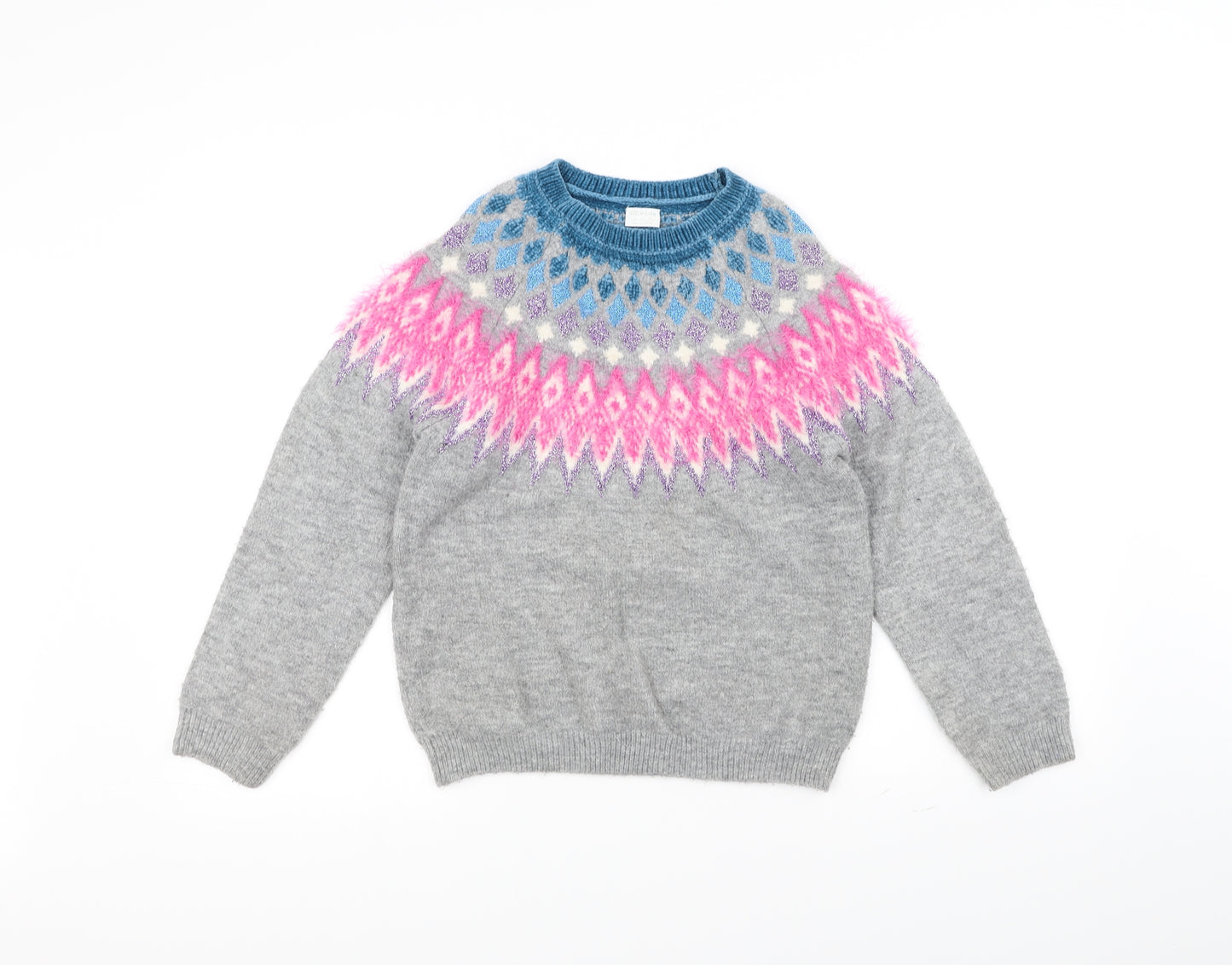 F&F Girls Grey   Pullover Jumper Size 10-11 Years