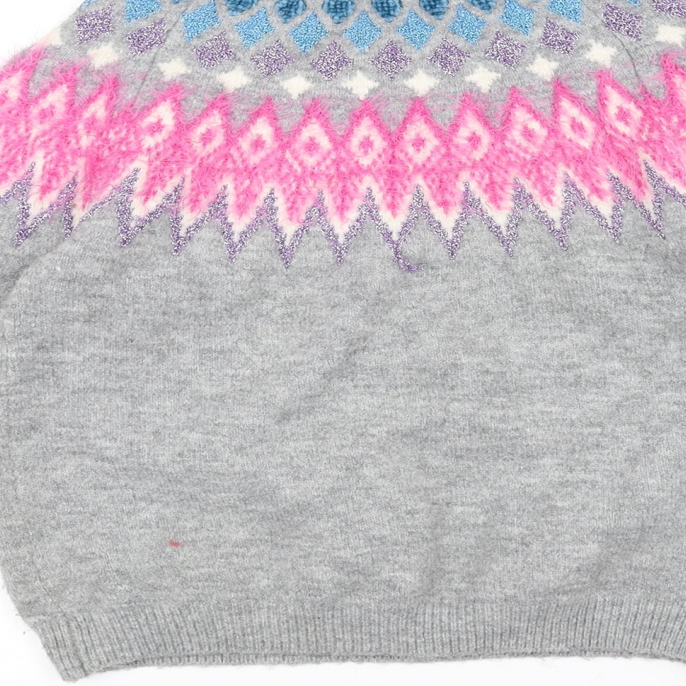 F&F Girls Grey   Pullover Jumper Size 10-11 Years