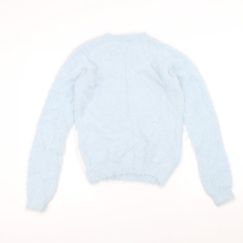 F&F Girls Blue   Pullover Jumper Size 12-13 Years  - unicorn