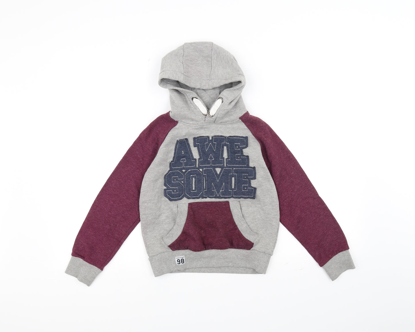 Rebel Boys Grey   Pullover Hoodie Size 7-8 Years