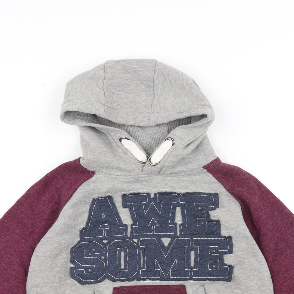 Rebel Boys Grey   Pullover Hoodie Size 7-8 Years