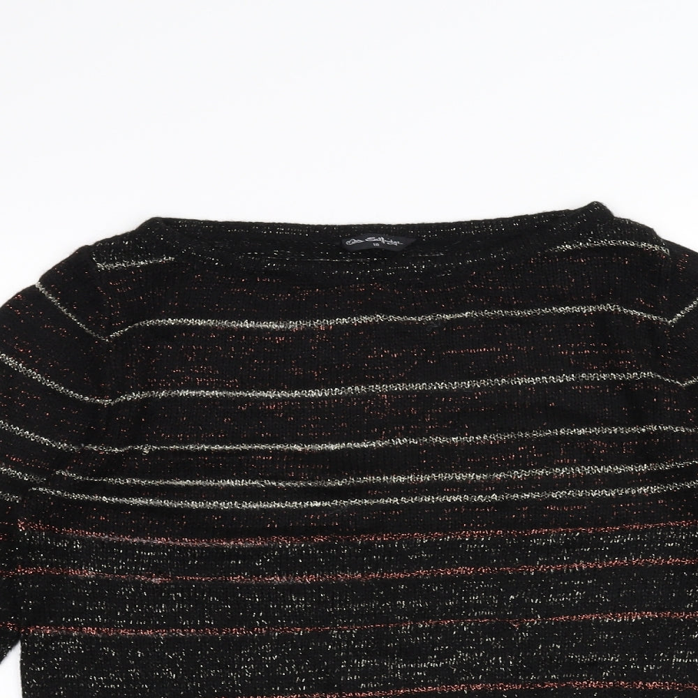 Miss Selfridge Womens Black  Knit Pullover Jumper Size 10