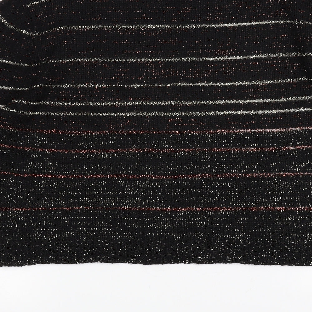 Miss Selfridge Womens Black  Knit Pullover Jumper Size 10