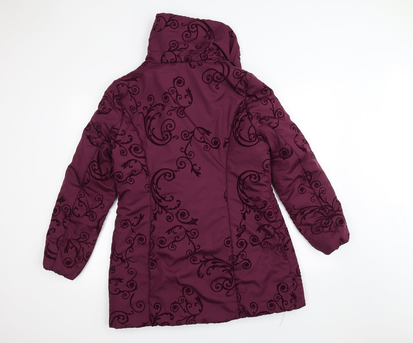 Bonmarché Womens Purple Floral  Overcoat Coat Size 14