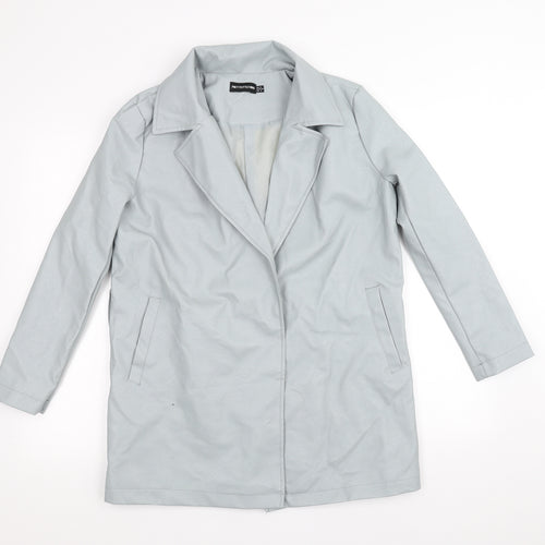 PRETTYLITTLETHING Womens Grey   Overcoat Coat Size 6