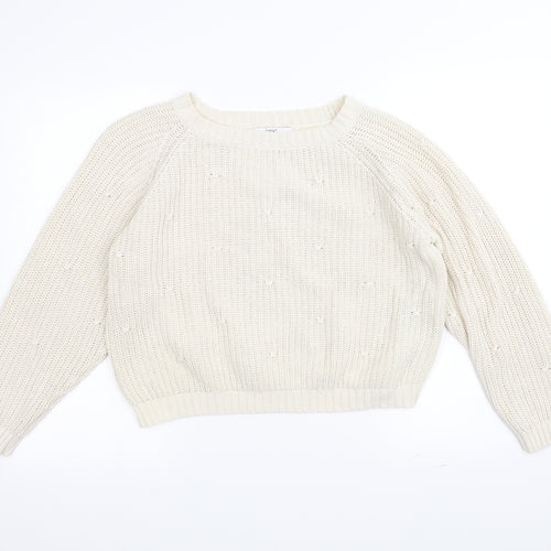 NEXT Womens White  Knit Pullover Jumper Size M