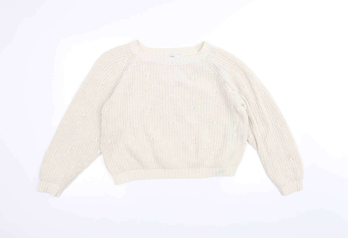 NEXT Womens White  Knit Pullover Jumper Size M