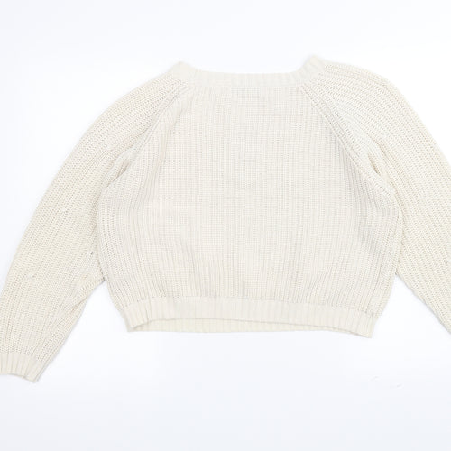 NEXT Womens White  Knit Pullover Jumper Size M