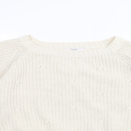NEXT Womens White  Knit Pullover Jumper Size M