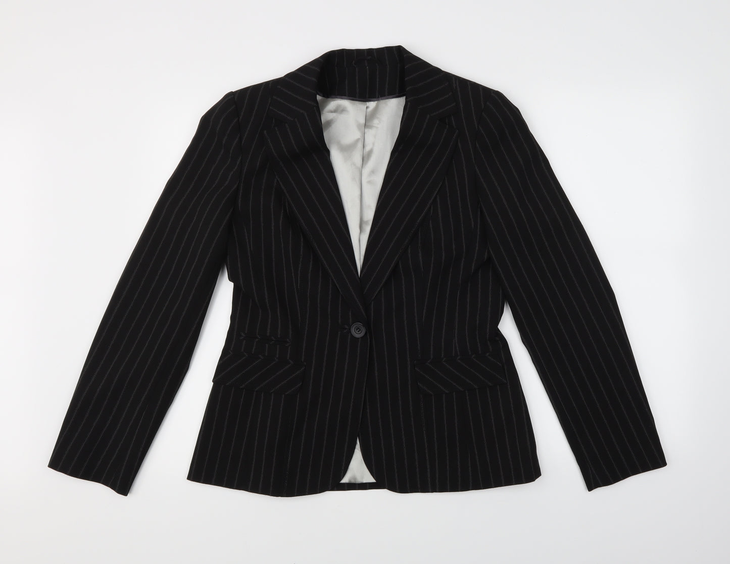 Dorothy Perkins Womens Black Striped  Jacket Suit Jacket Size 12